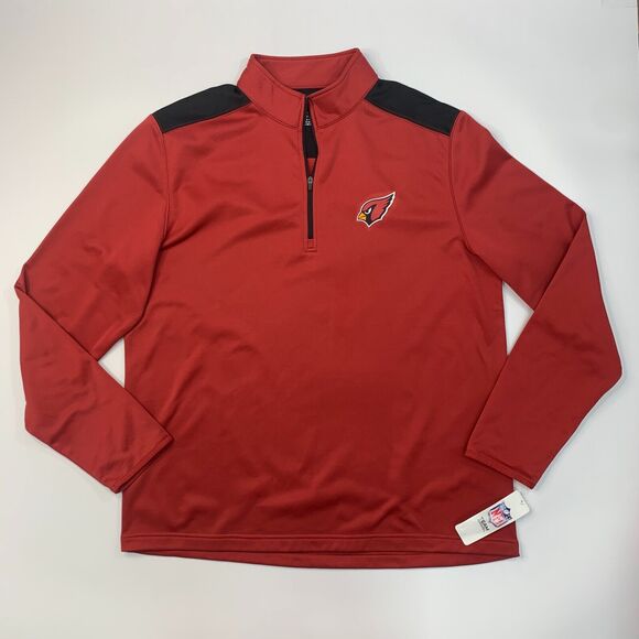 Arizona Cardinals Sweatshirt Men XL Extra Large Red Quarter Zip NFL Team Apparel - Picture 2 of 12